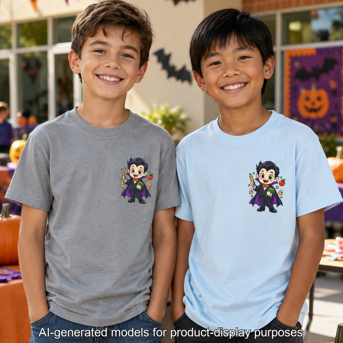Vampire Trick-or-Treat Kids Tee — Cute Cartoon Vampire Halloween Shirt